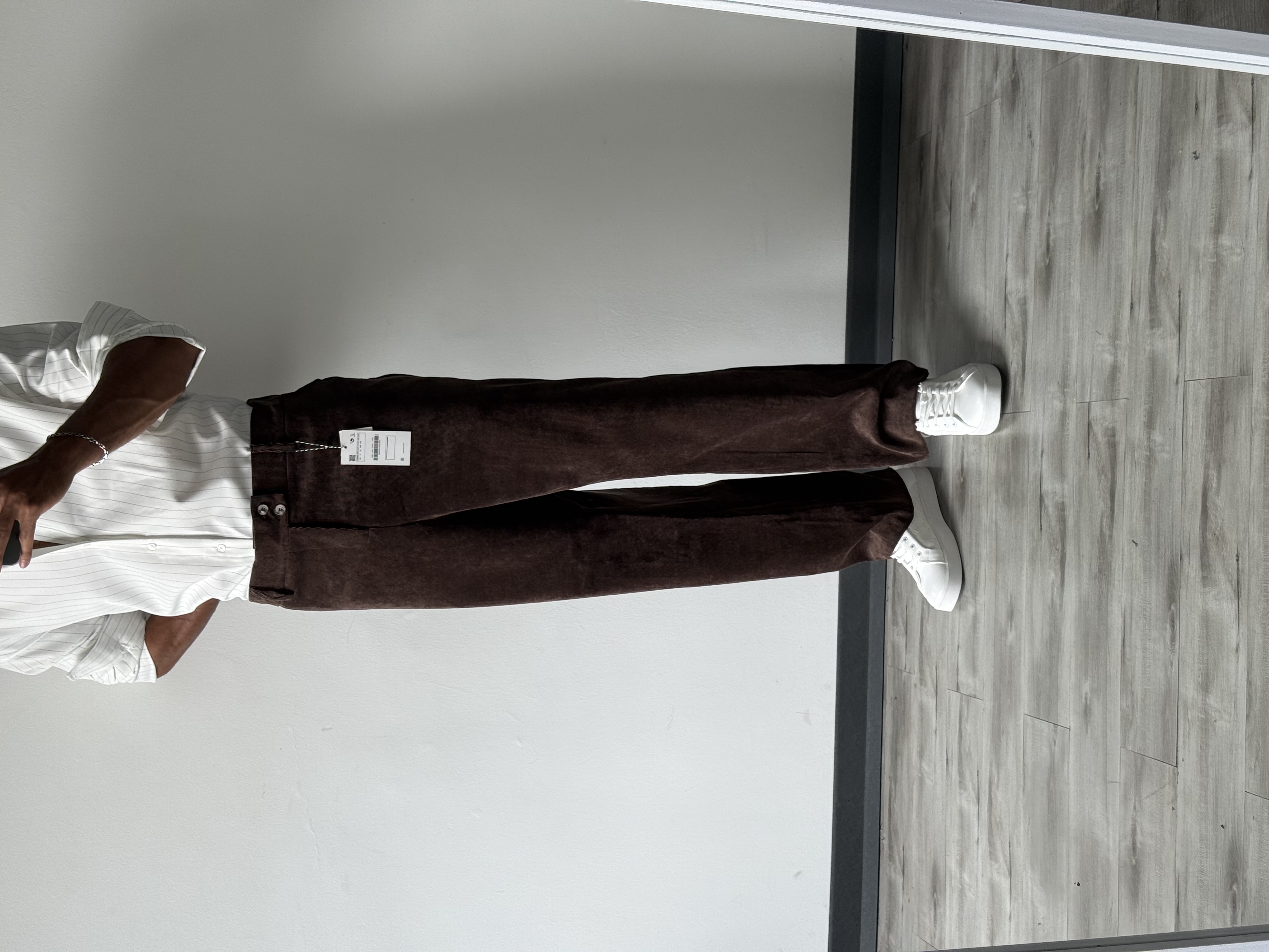 شلوار پارچه ای بگ مخمل کبریتی زارا