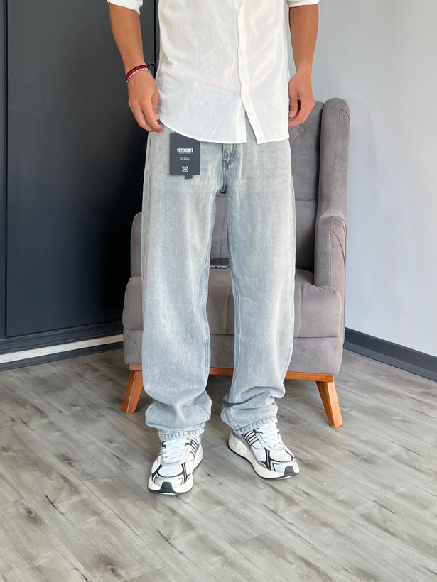 شلوار جین بگ استایل طوسی vetements