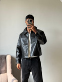 کاپشن چرم اورجینال باکسی polize